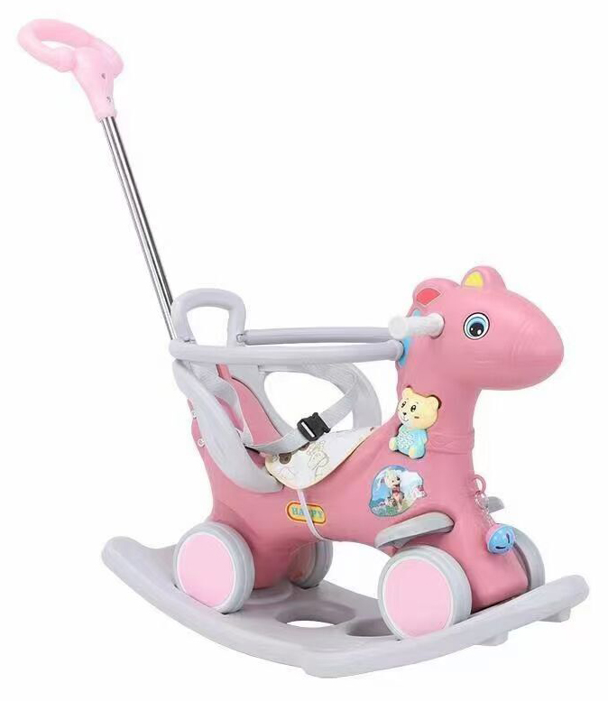 Konj klackalica i guralica roze