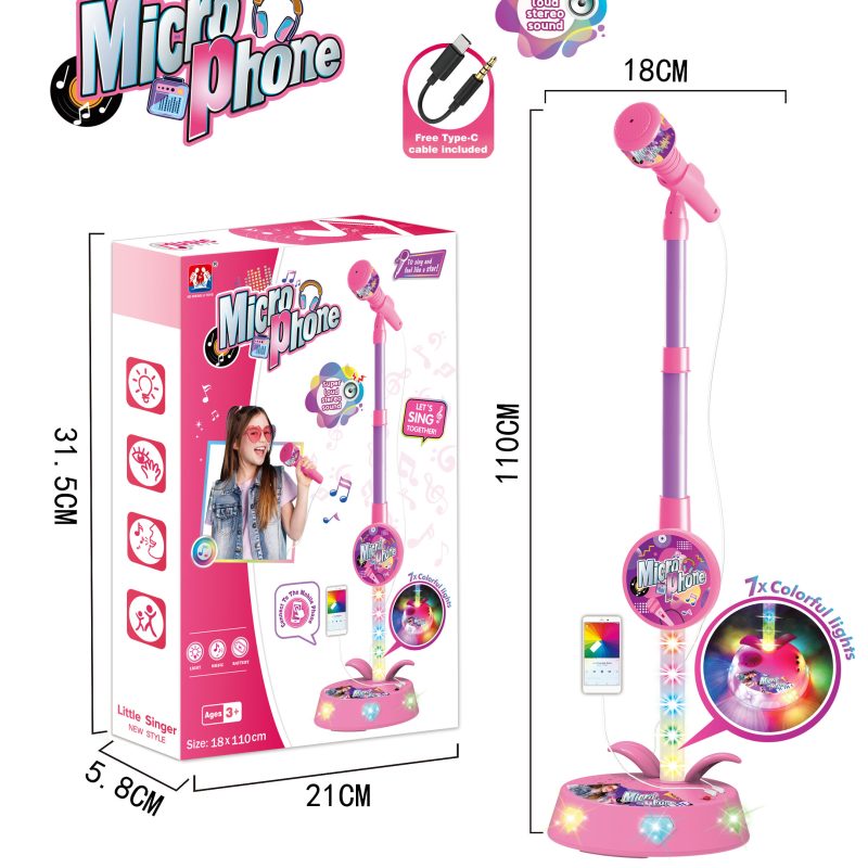 Mikrofon na postolju roze