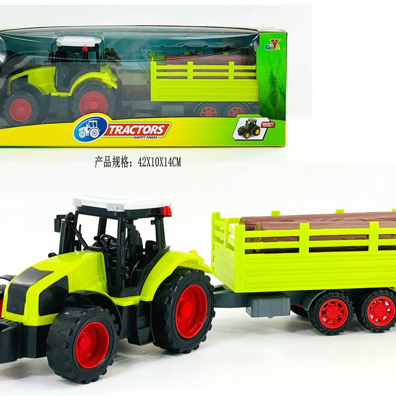 Traktor sa prikolicom i drvima